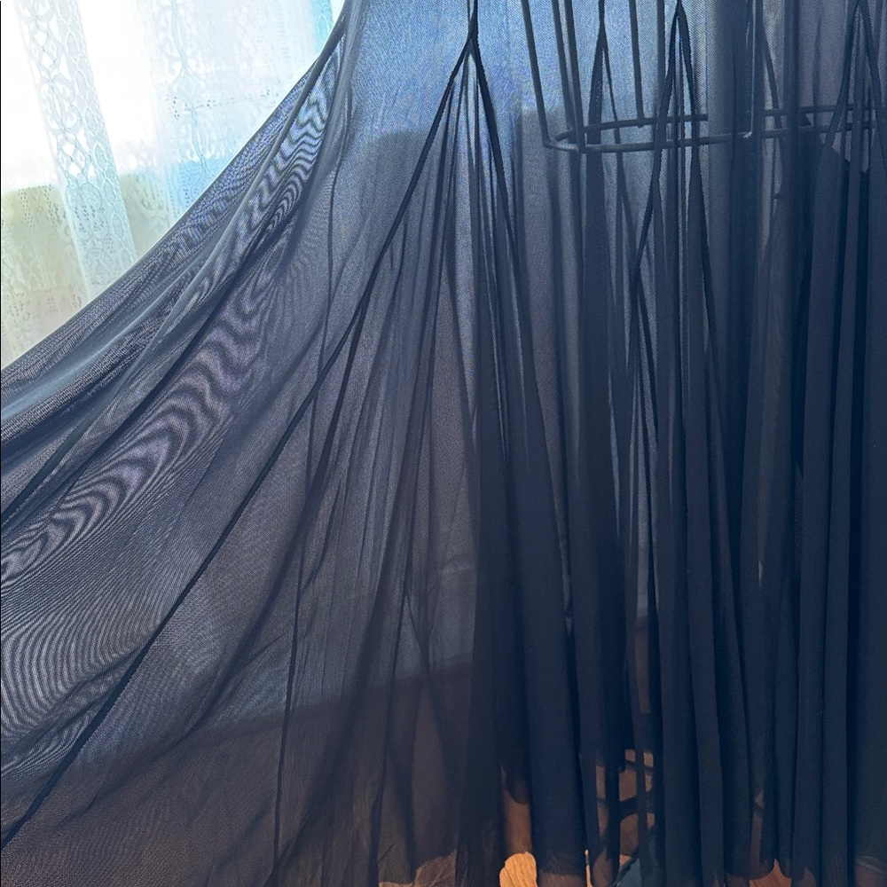 Free People Intimately Godet Girl Half Slip Black Sheer Maxi Skirt M - Picture 4 of 8